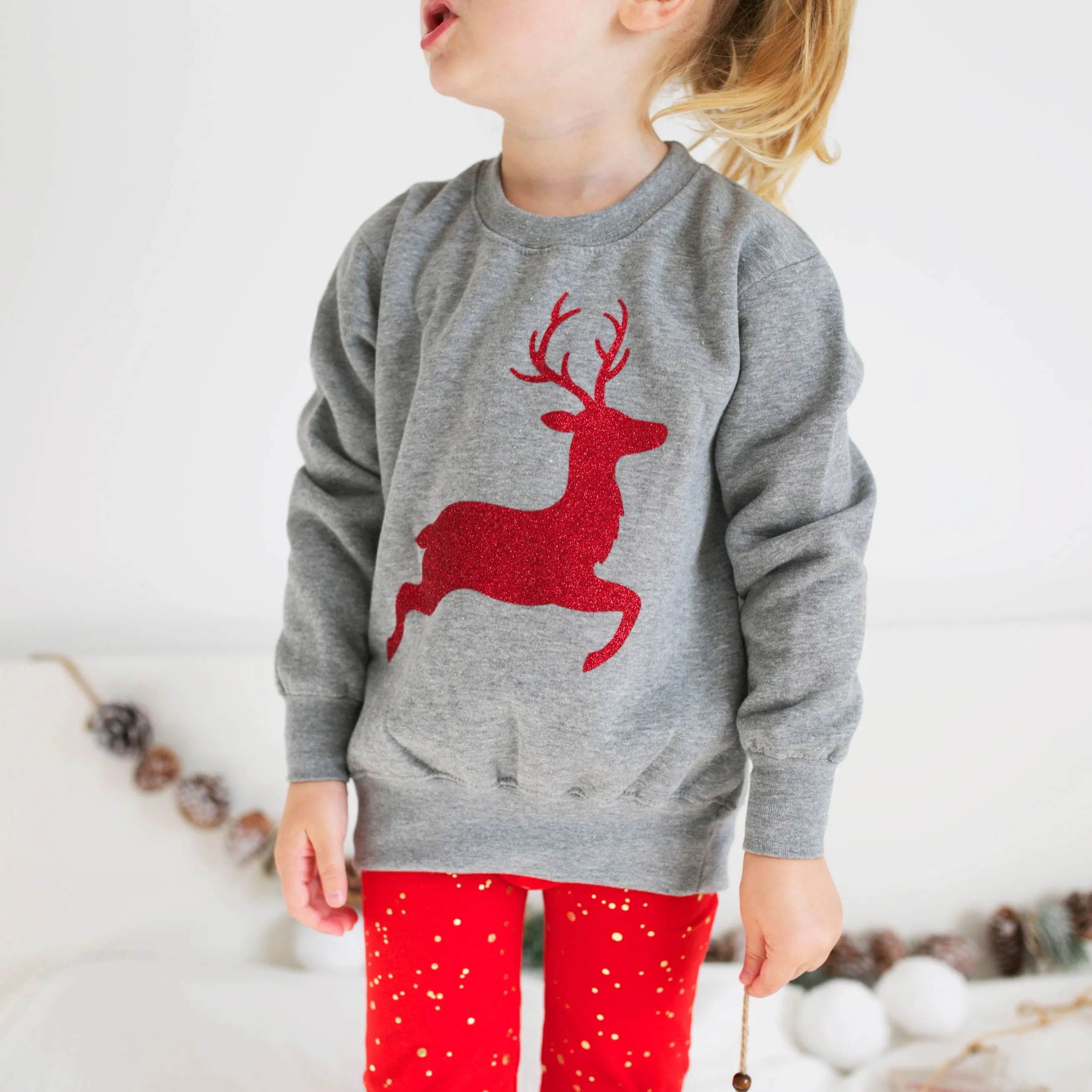 Sparkle Reindeer Grey sweater