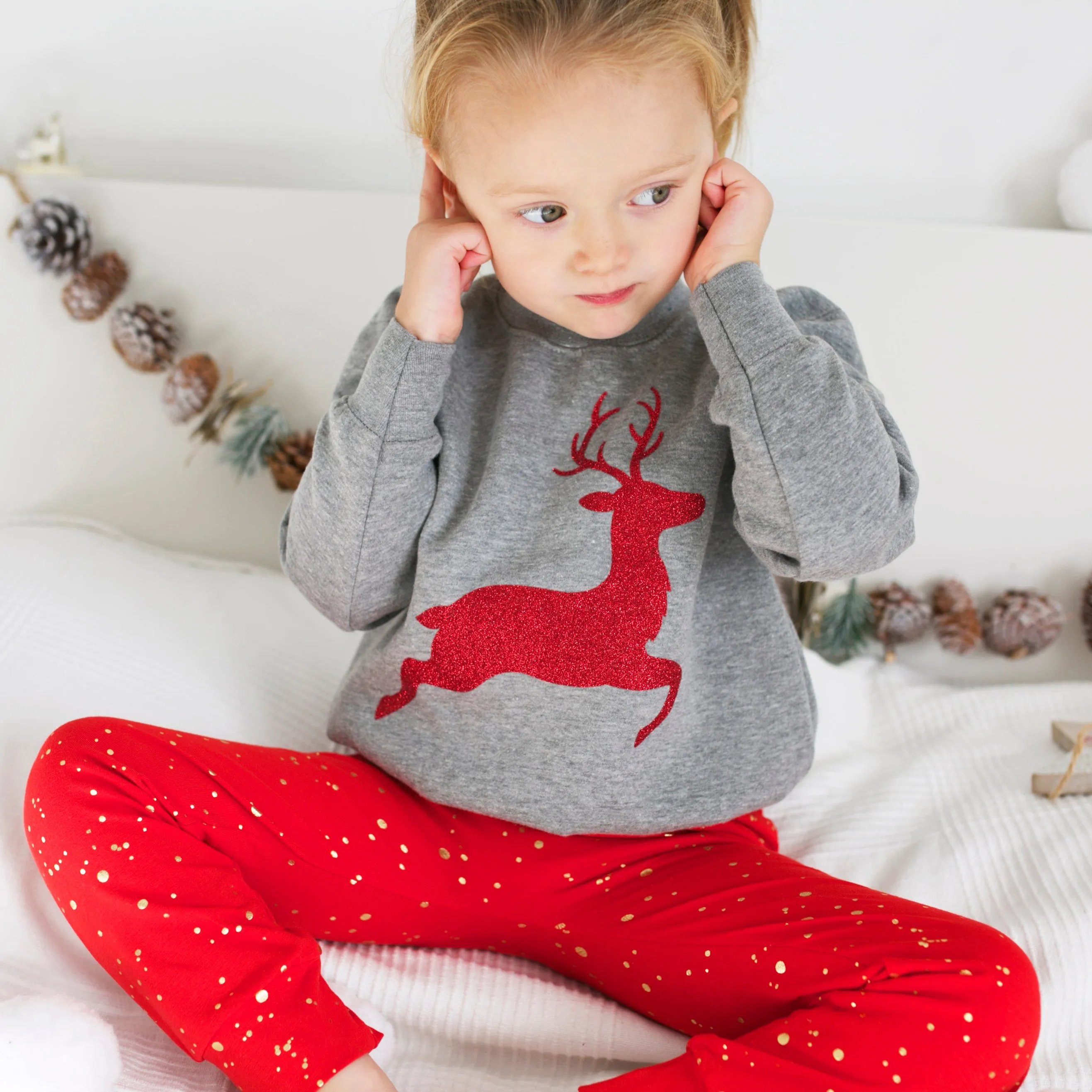 Sparkle Reindeer Grey sweater