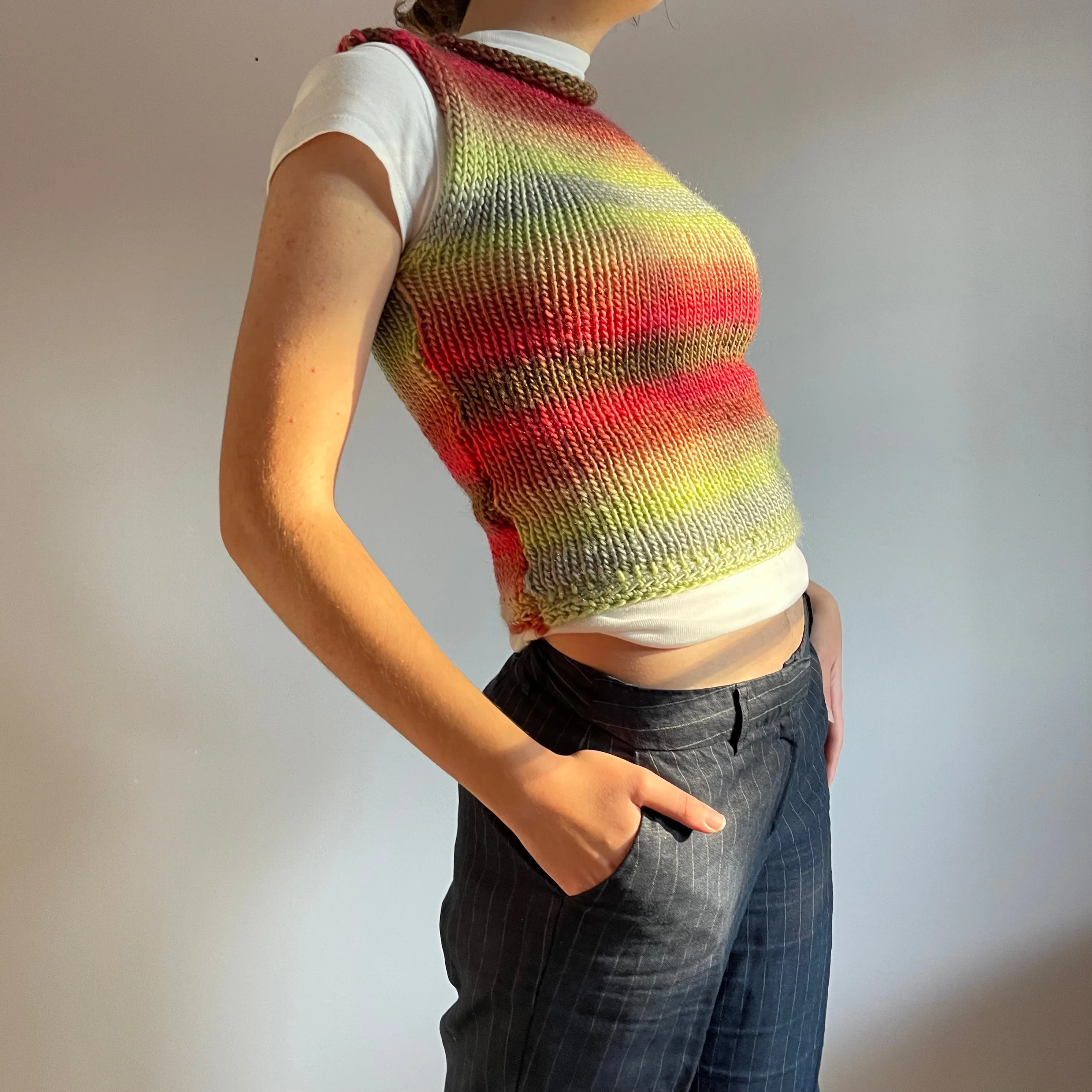 The Fireburst Vest - handmade knitted sweater vest