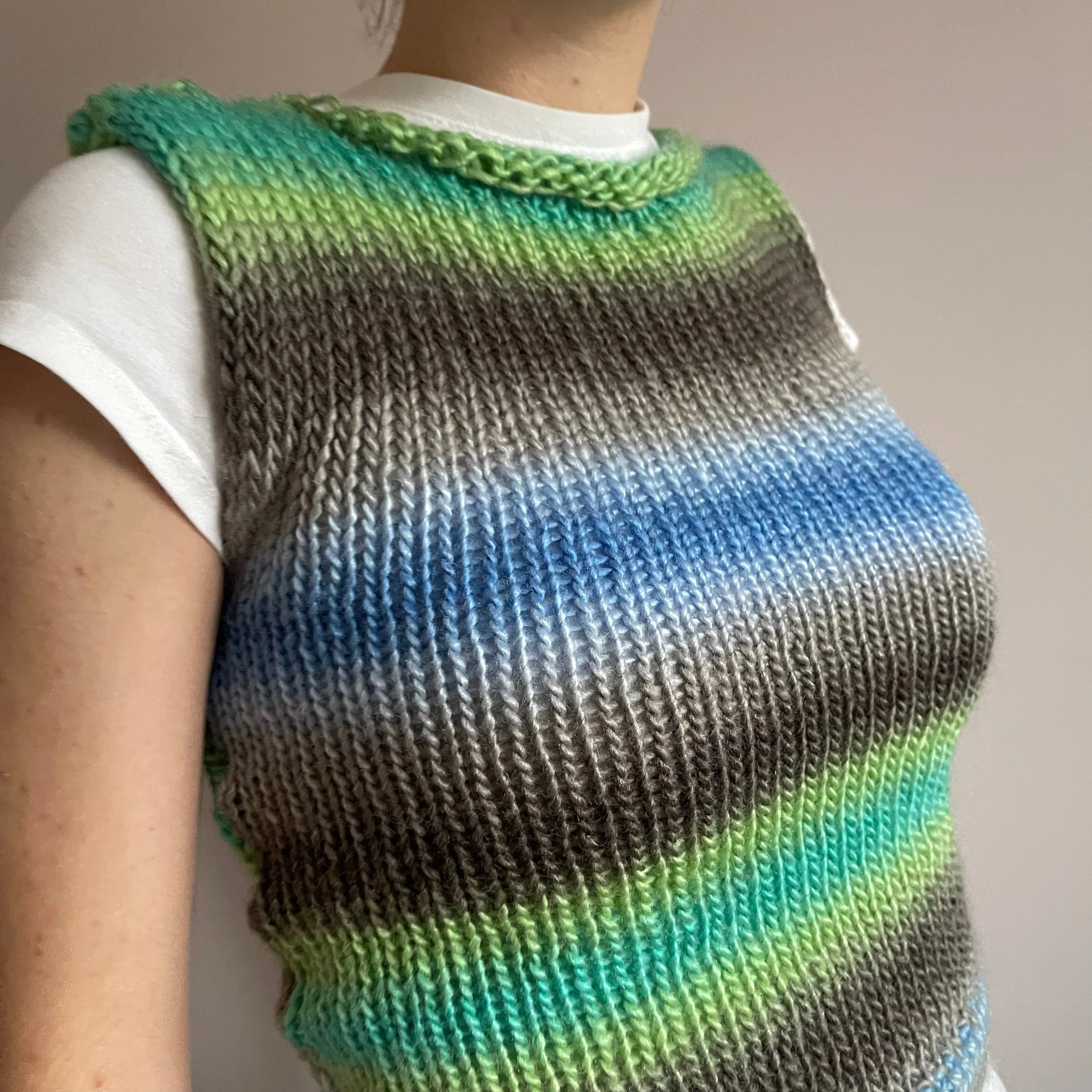 The Ocean Shades Vest - handmade knitted sweater vest