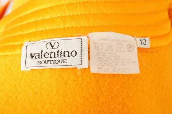 Vintage Valentino Tangerine-Orange Wool Cocoon Mod Coat