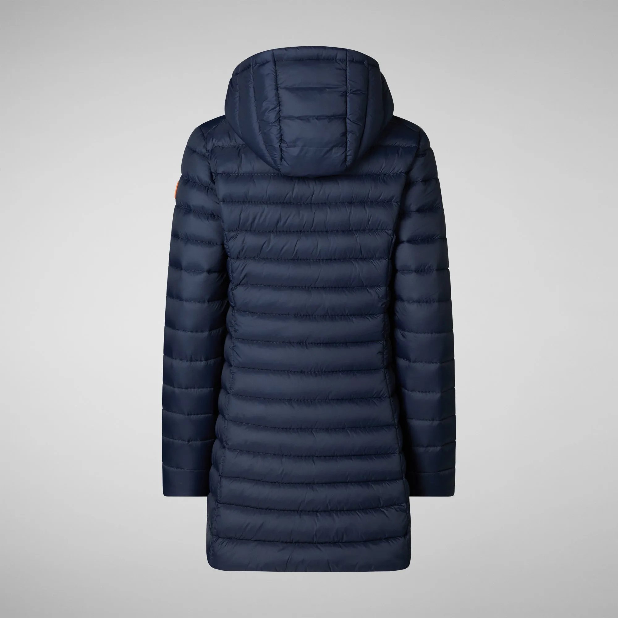 Women's Hooded Animal free Puffer Coat Carol in Navy Blue