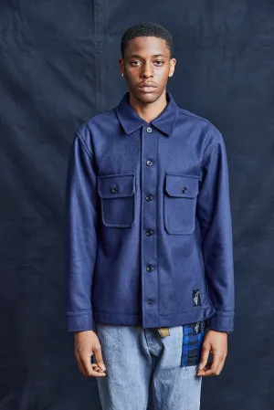 Wool Workshirt in Navy Blue