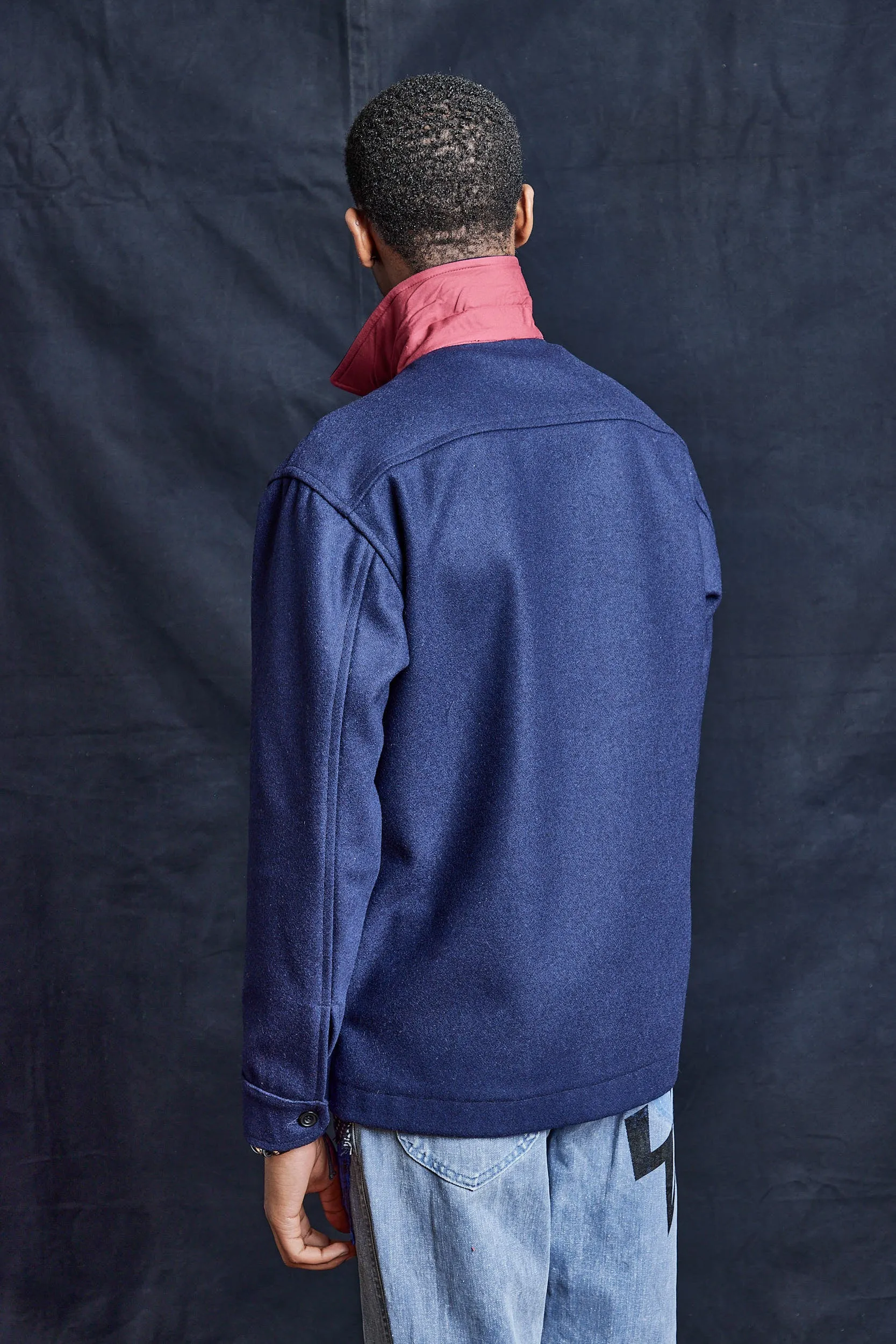 Wool Workshirt in Navy Blue