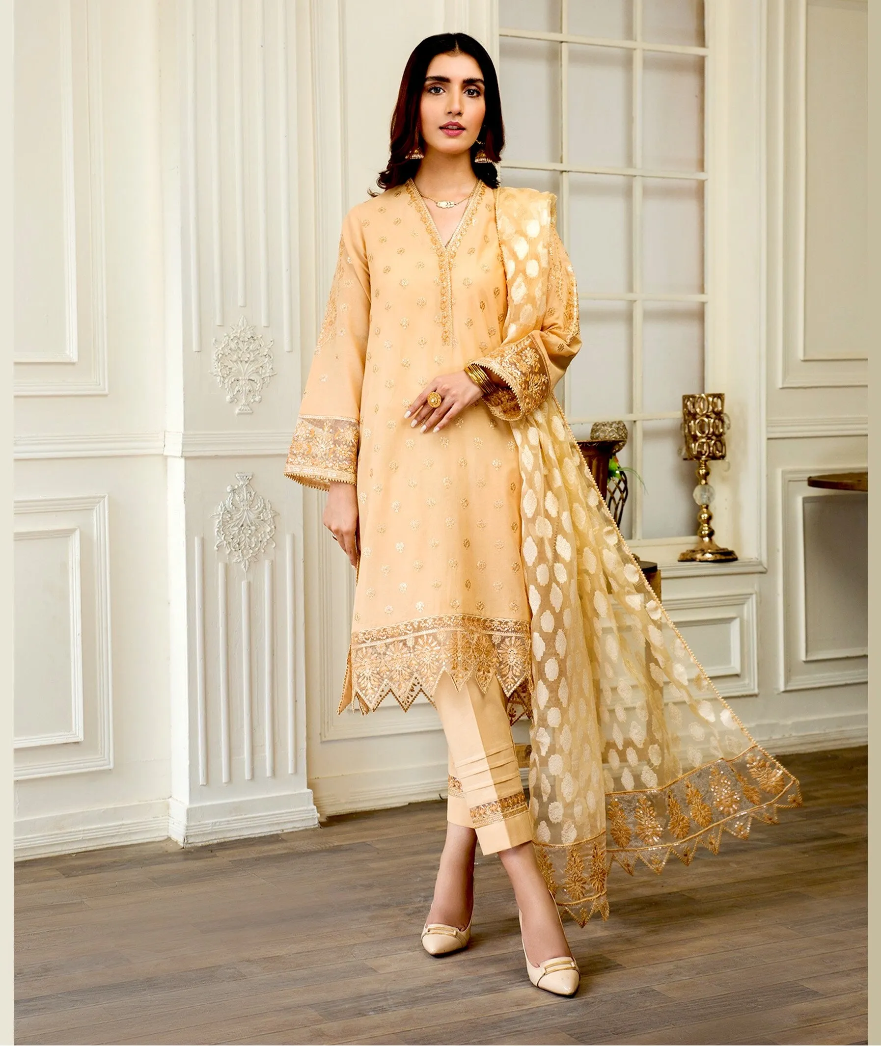 Zarif Festive Eid Lawn Collection – DESERT BROWN