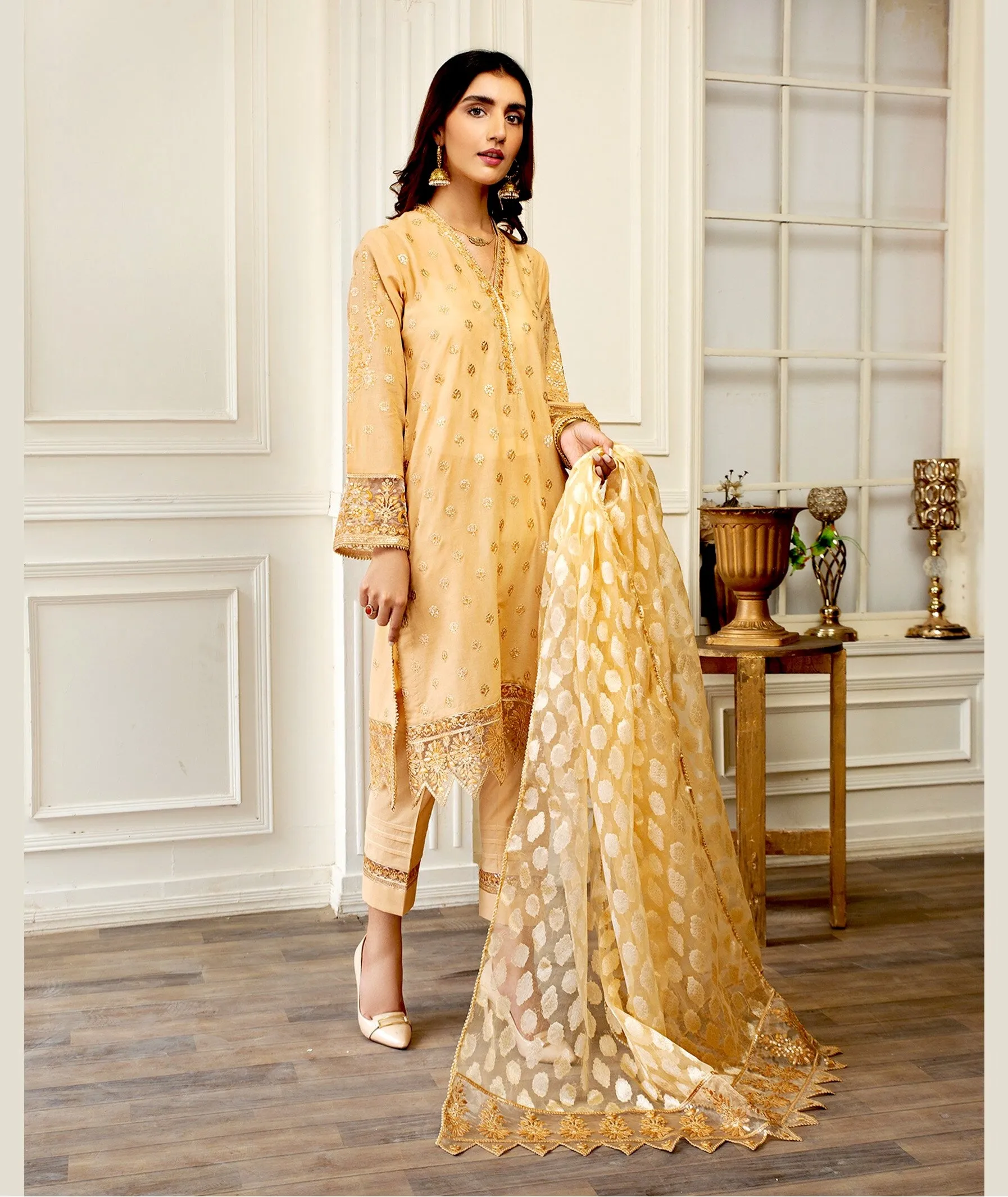 Zarif Festive Eid Lawn Collection – DESERT BROWN